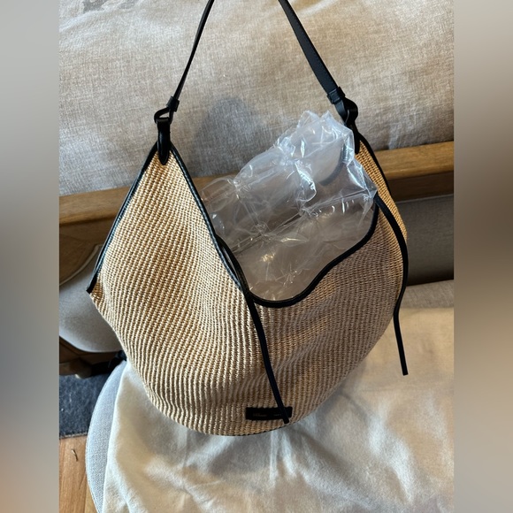 Khaite Hobo Raffia & Leather Tote - Picture 3 of 8